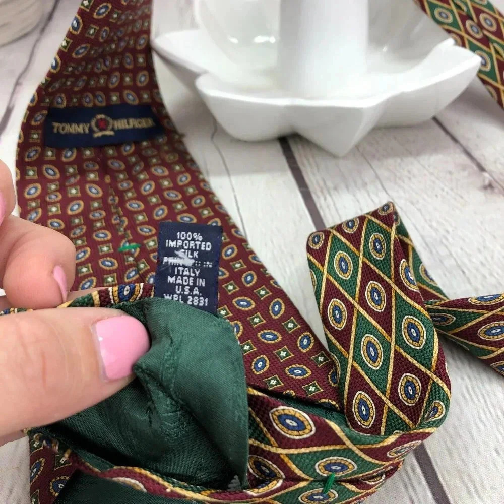vintage tommy hilfiger silk tie preppy business office - Picture 7 of 7
